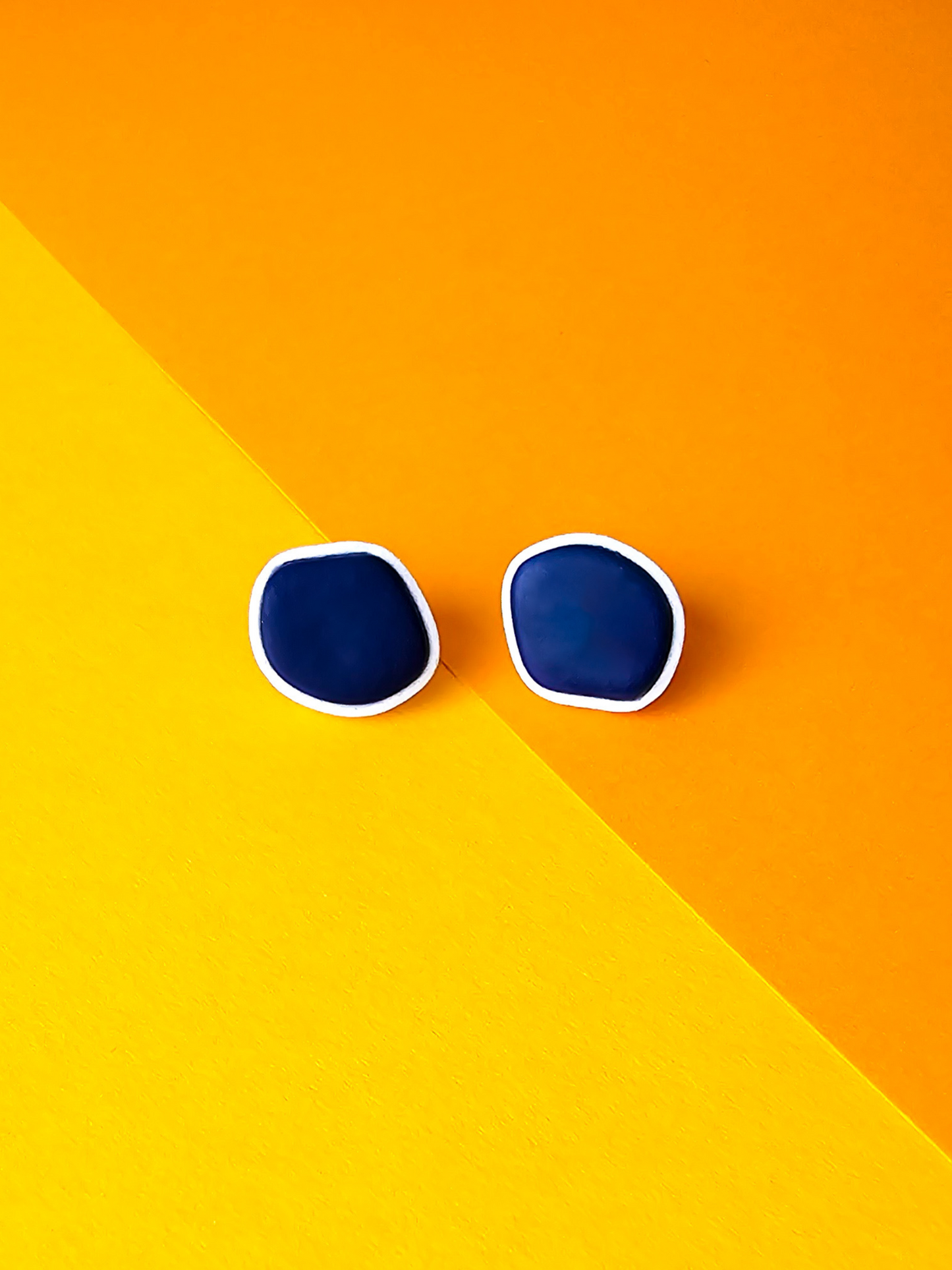 Stud Earrings "Ella" in Blue & White