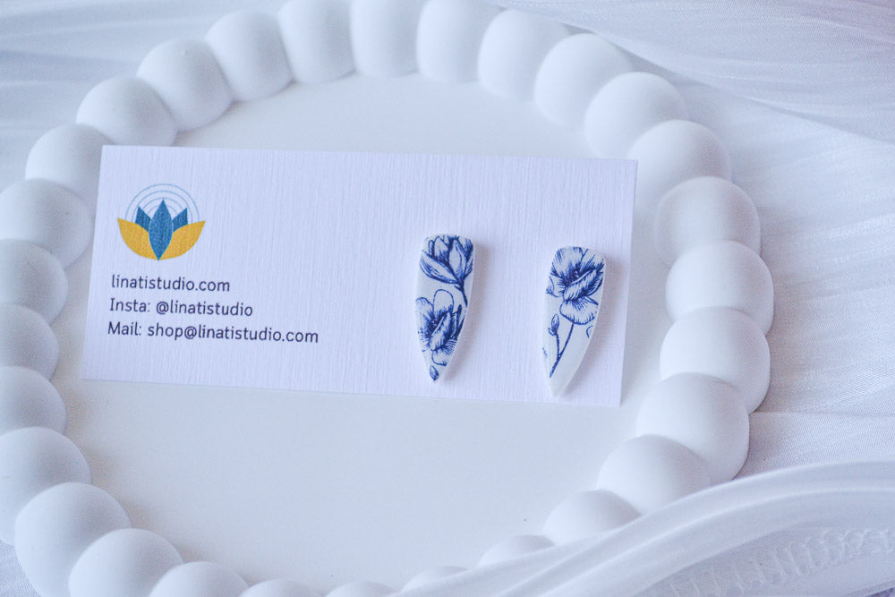 Polymer Ton Ohrstecker floral