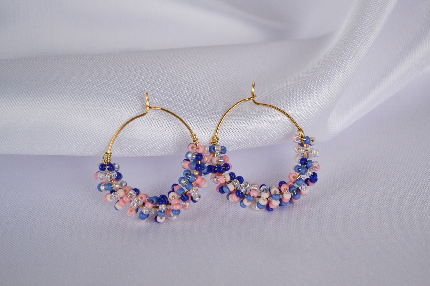Beaded Hoops "Coastal Summer"