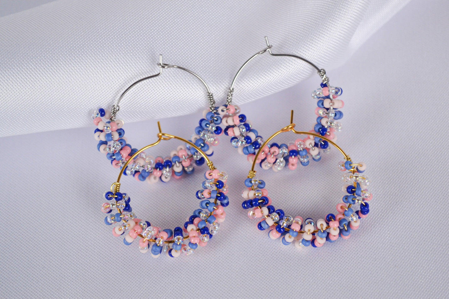 Beaded Hoops "Coastal Summer"