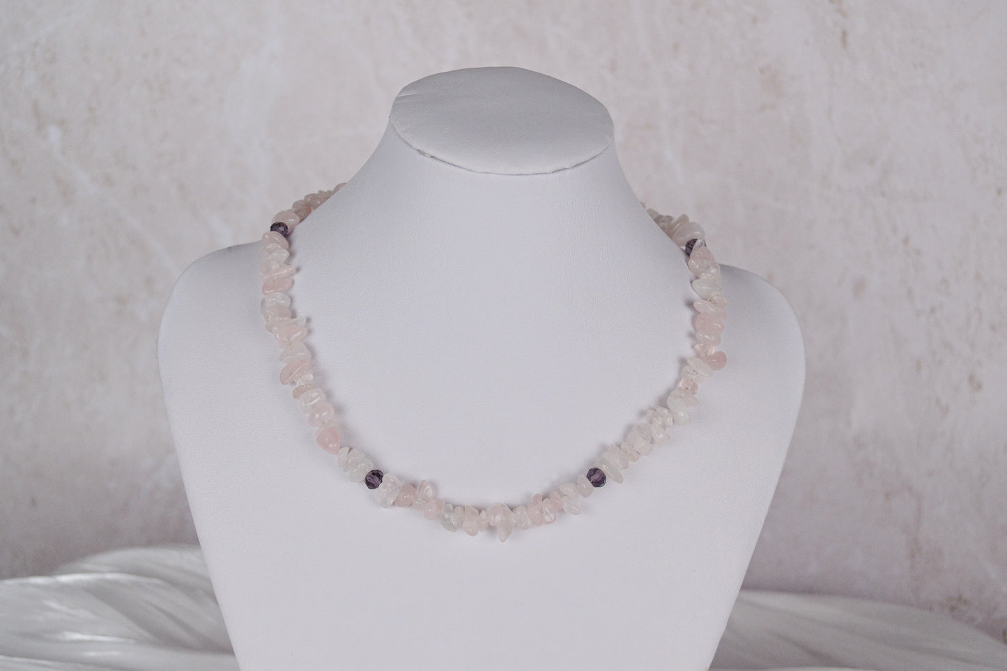 Edelsteinkette Gaia mit Rosenquarz