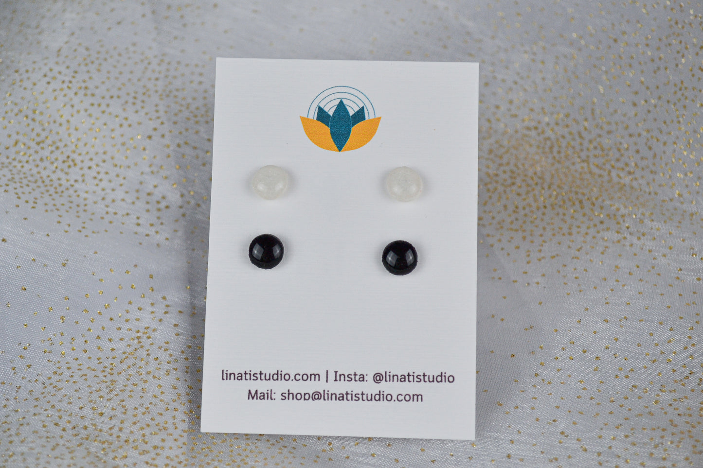 Glitter plug set in white and black