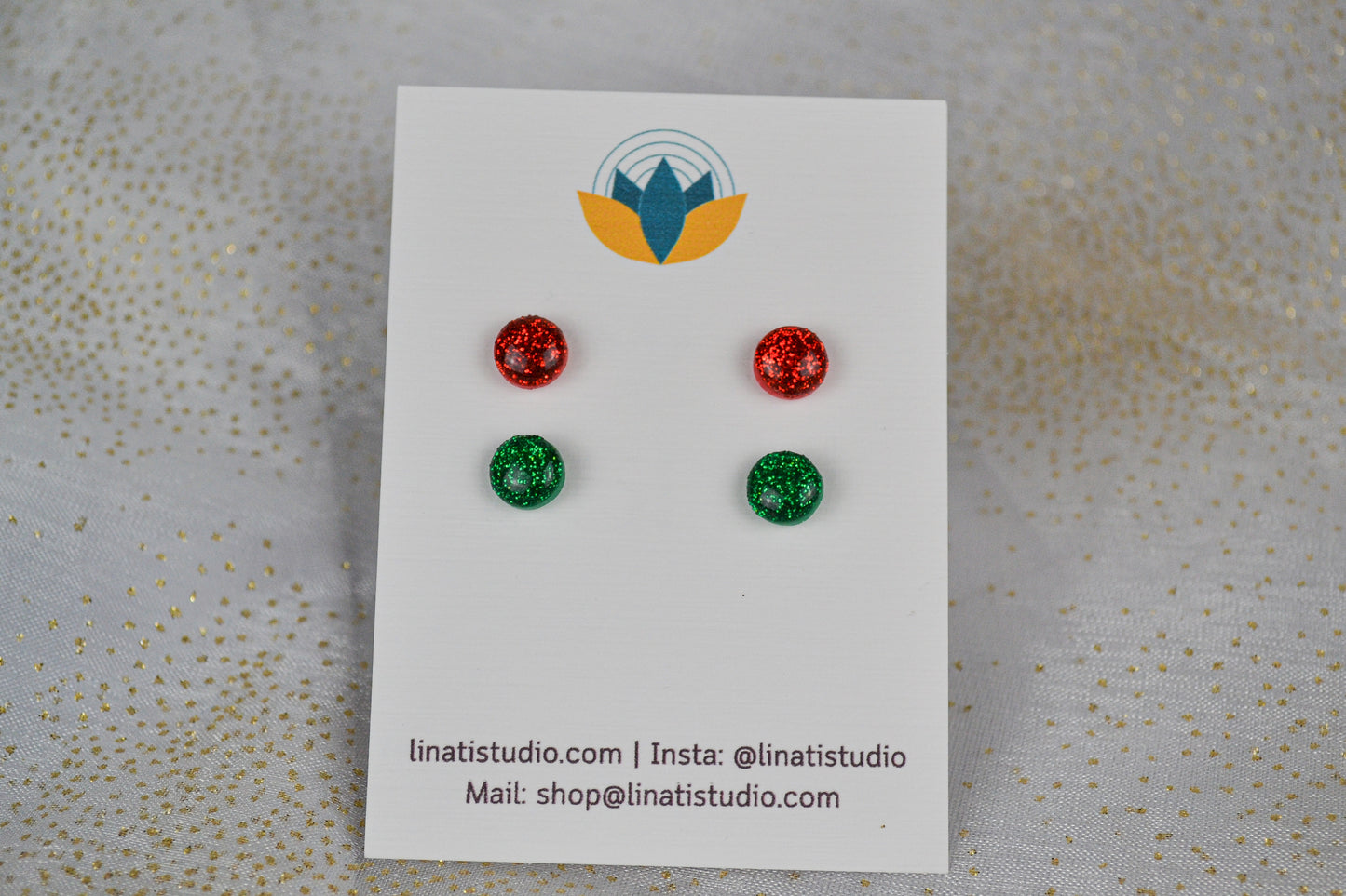 Glitter plug set in red and green