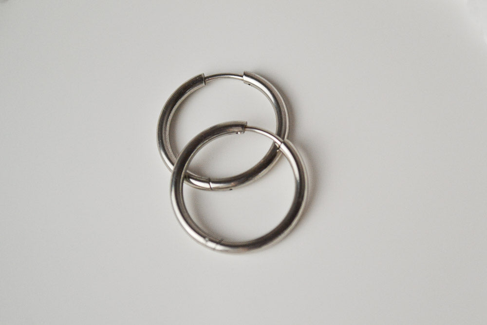 Edelstahl Creolen Medium in Gold oder Silber