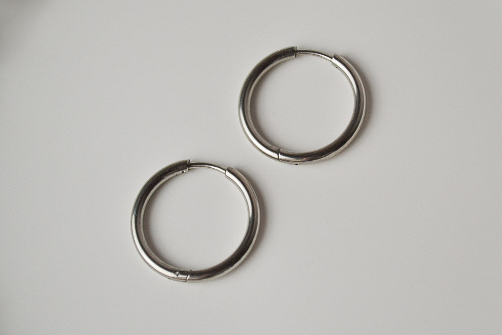 Edelstahl Creolen Medium in Gold oder Silber