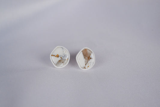 Ohrstecker Ella in Weiß & Metallic