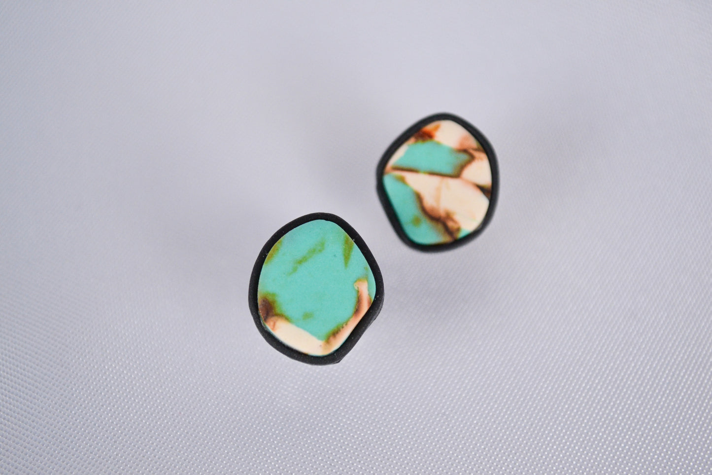 Stud Earrings "Ella" in Turquoise & Black