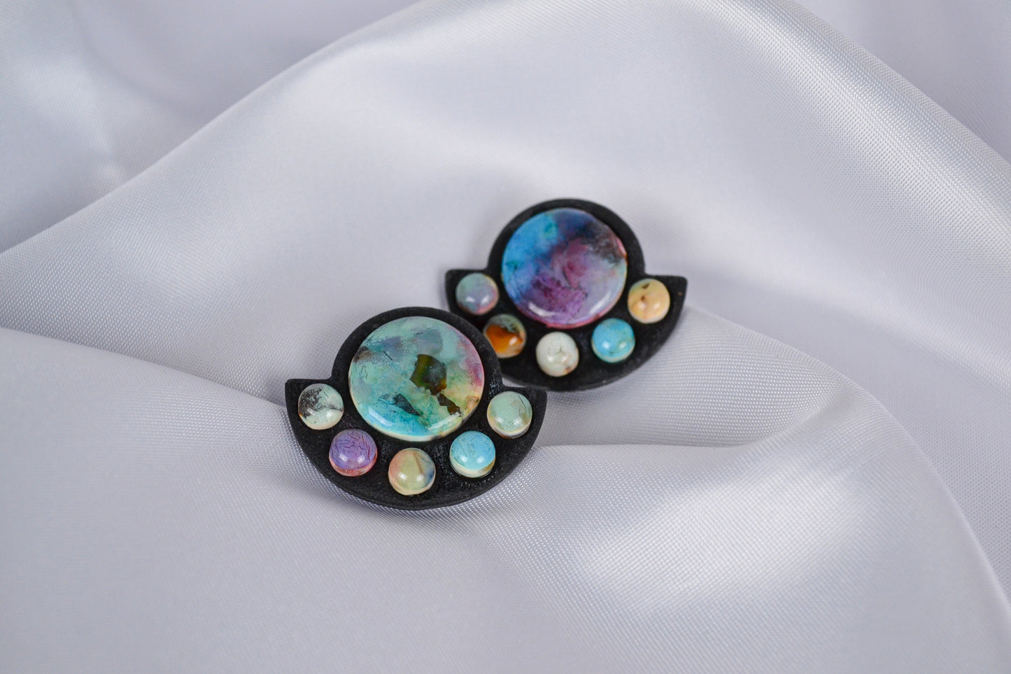 Stud Earrings "Freya" in Colorful & Black