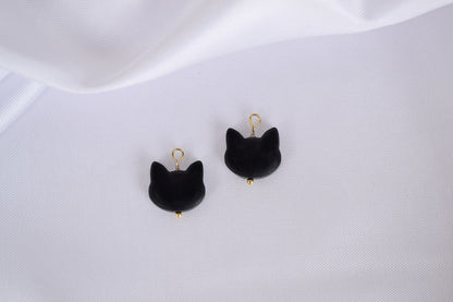 Katzen Anhänger in Schwarz und Gold