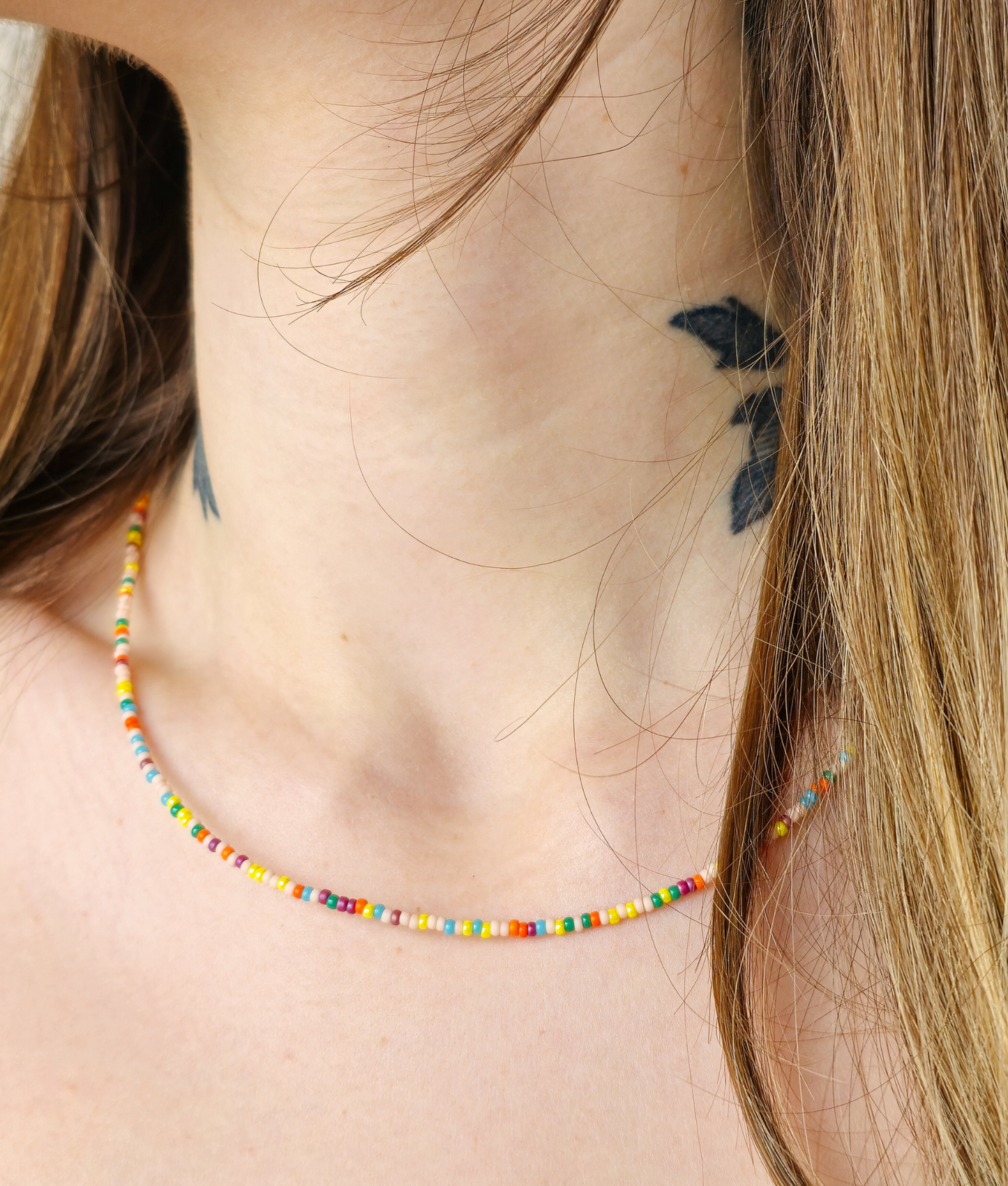 Beaded Necklace "Rainbow Boho"