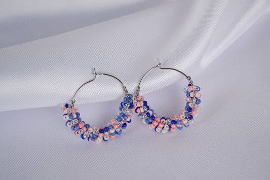 Beaded Hoops "Coastal Summer"