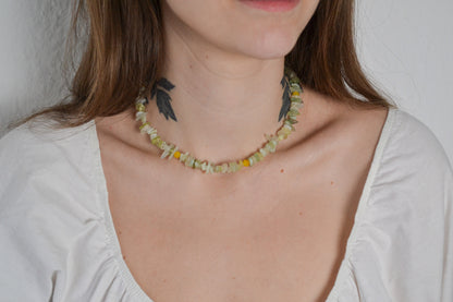 Gemstone necklace Gaia with serpentine