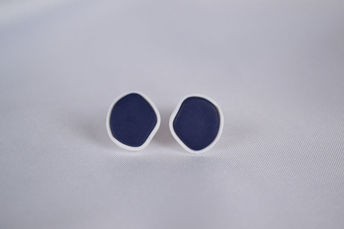 Stud Earrings "Ella" in Blue & White