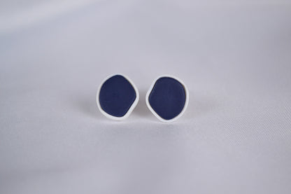 Stud Earrings "Ella" in Blue & White