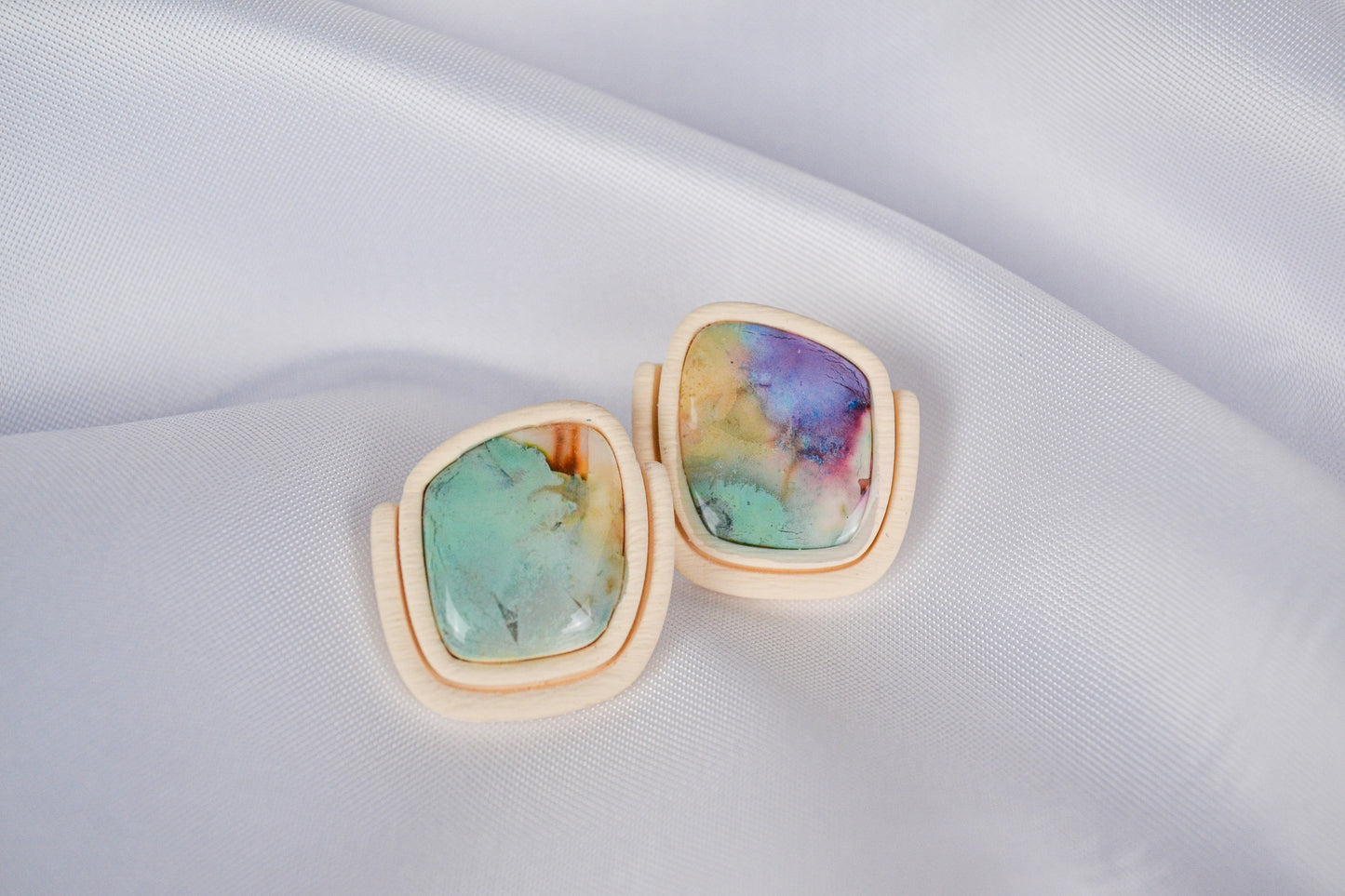 Stud Earrings "Asta" in Colorful & Beige