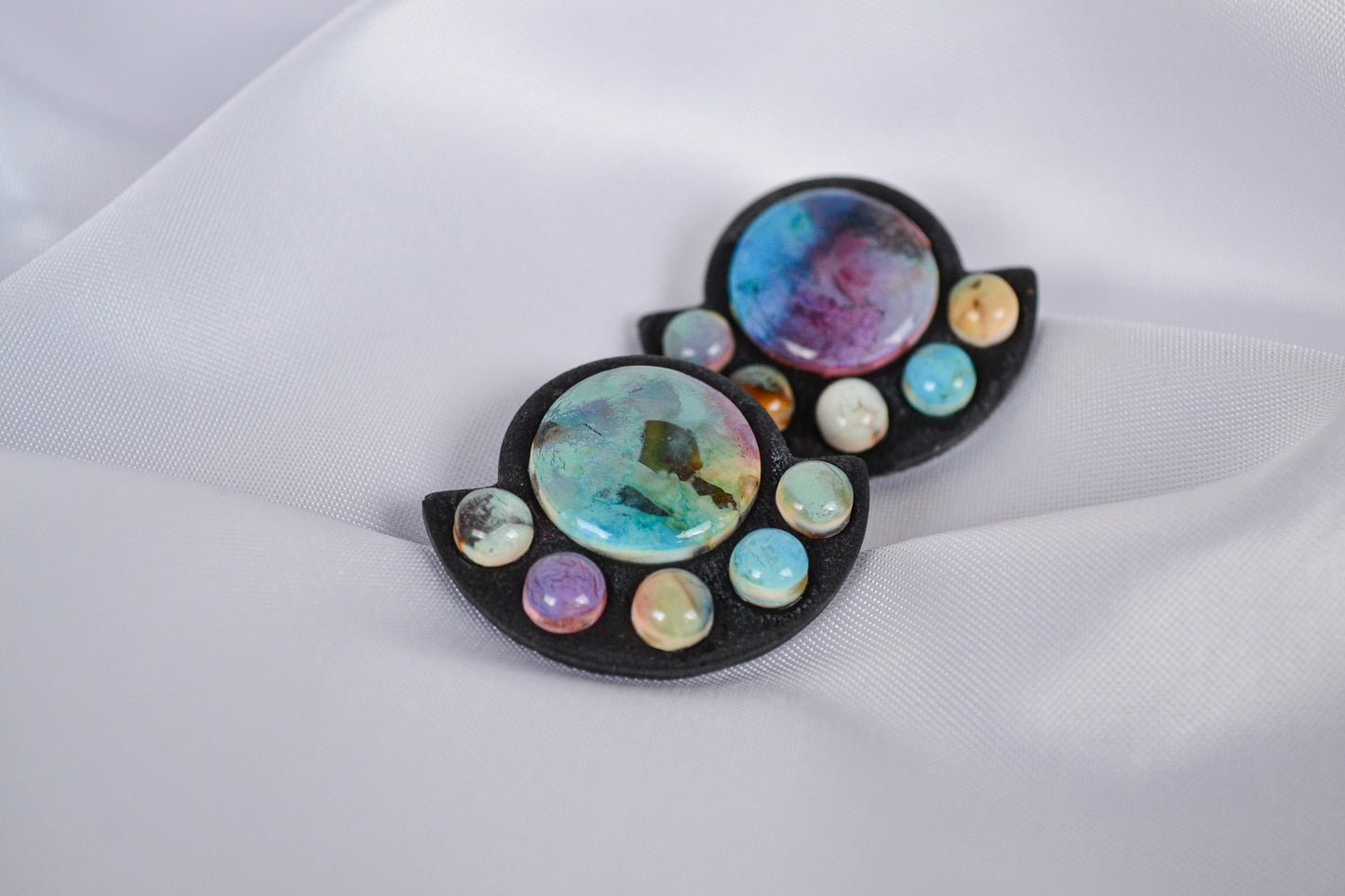 Stud Earrings "Freya" in Colorful & Black